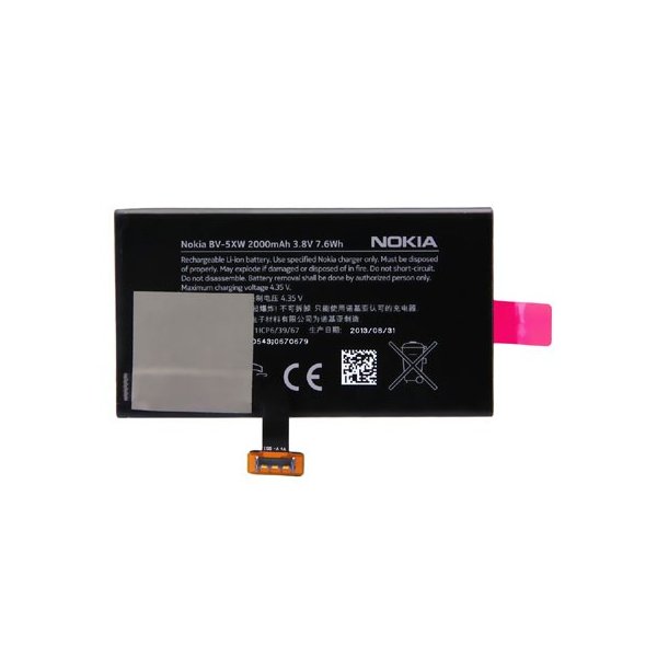 BATTERIA ORIGINALE NOKIA BV-5XW per LUMIA 1020, EOS, 909, RM-875, RM-877, RM-876 2000 mAh LI-ION BULK