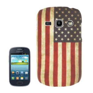 CUSTODIA BACK RIGIDA per SAMSUNG S6810 GALAXY FAME, S6812 GALAXY FAME DUOS FANTASIA BANDIERA USA ANTICATA