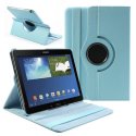 CUSTODIA BOOK PELLE GIREVOLE per SAMSUNG GALAXY NOTE 10.1" POLLICI (2014 EDITION), SM-P600, SM-P601, SM-P605 COLORE AZZURRO