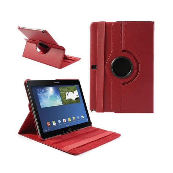 CUSTODIA BOOK PELLE GIREVOLE per SAMSUNG GALAXY NOTE 10.1" POLLICI (2014 EDITION), SM-P600, SM-P601, SM-P605 COLORE ROSSO