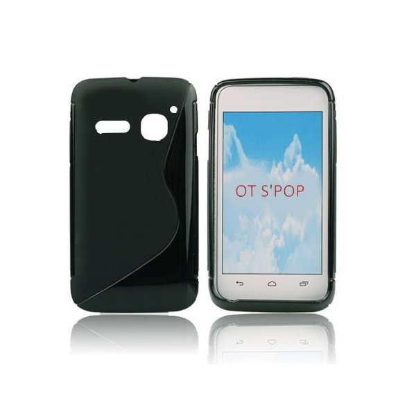 CUSTODIA GEL TPU SILICONE DOUBLE per ALCATEL ONE TOUCH S'POP 4030 COLORE NERO