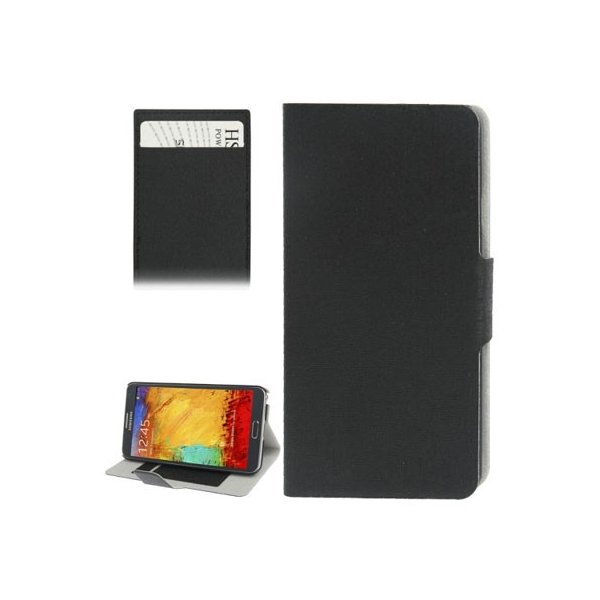 CUSTODIA FLIP ORIZZONTALE per SAMSUNG GALAXY NOTE 3, N9000, N9002, N9005 CON STAND E PORTA CARTE COLORE NERO