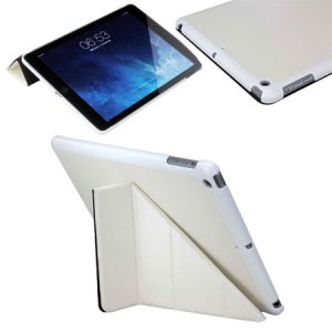 CUSTODIA COVER RIGIDA per APPLE IPAD AIR, IPAD 5 CON COPERTURA SLIM PIEGHEVOLE E STAND A Y COLORE BIANCO