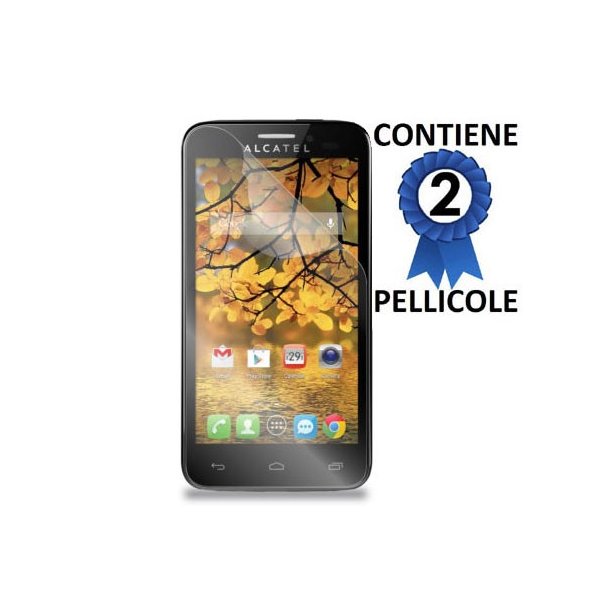 PELLICOLA PROTEGGI DISPLAY ALCATEL ONE TOUCH FIERCE CONFEZIONE 2 PEZZI