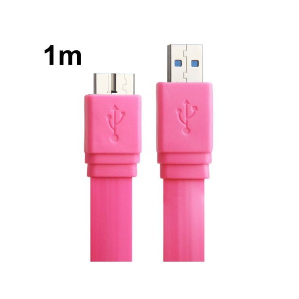 CAVO MICRO USB 3.0 PIATTO - LUNGHEZZA 1 MT COLORE FUCSIA