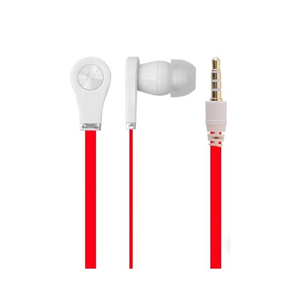 AURICOLARE STEREO con CONNETTORE JACK 3,5mm - GOMMINI, ANTI-GROVIGLIO E TASTO DI RISPOSTA COLORE ROSSO (KSA27.IPHONE.PAR.RO)