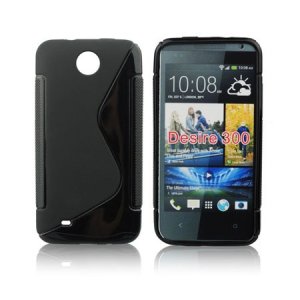 CUSTODIA GEL TPU SILICONE DOUBLE per HTC DESIRE 300 COLORE NERO