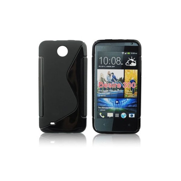 CUSTODIA GEL TPU SILICONE DOUBLE per HTC DESIRE 300 COLORE NERO