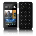 CUSTODIA BACK RIGIDA CON BRILLANTINI per HTC ONE, M7 COLORE NERO