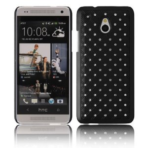 CUSTODIA BACK RIGIDA CON BRILLANTINI per HTC ONE MINI, M4 COLORE NERO