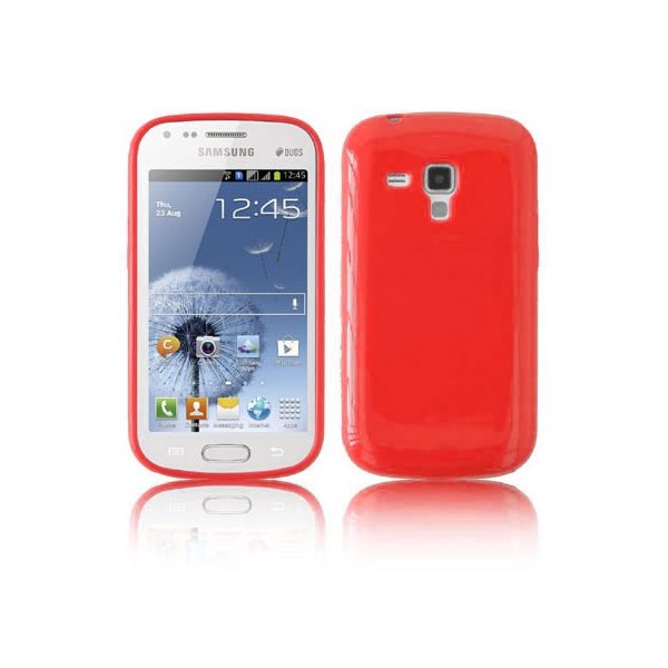 CUSTODIA GEL TPU SILICONE LUCIDA per SAMSUNG S7562 GALAXY S DUOS, S7560 GALAXY TREND, S7580 COLORE ROSSO