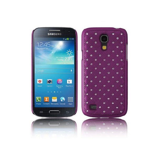 CUSTODIA BACK RIGIDA CON BRILLANTINI per SAMSUNG I9190 GALAXY S4 MINI, I9192, I9195 COLORE VIOLA