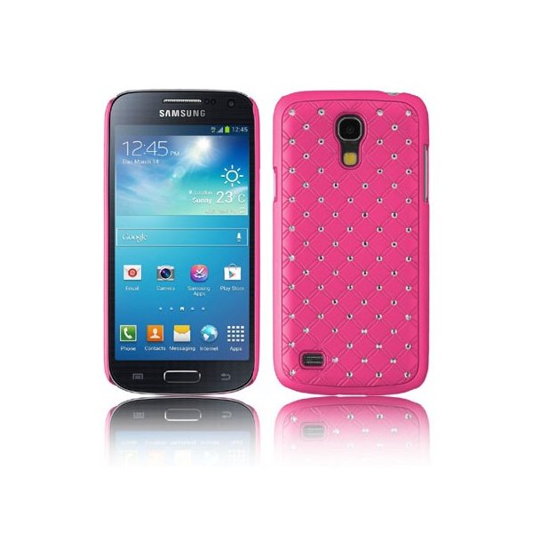 CUSTODIA BACK RIGIDA CON BRILLANTINI per SAMSUNG I9190 GALAXY S4 MINI, I9192, I9195 COLORE ROSA