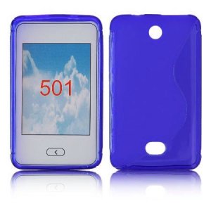 CUSTODIA GEL TPU SILICONE DOUBLE per NOKIA ASHA 501 COLORE BLU