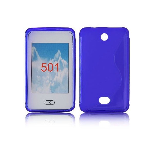 CUSTODIA GEL TPU SILICONE DOUBLE per NOKIA ASHA 501 COLORE BLU