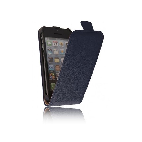 CUSTODIA FLIP VERTICALE SLIM PELLE per APPLE IPHONE 5c COLORE BLU