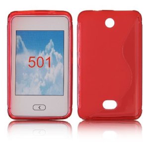 CUSTODIA GEL TPU SILICONE DOUBLE per NOKIA ASHA 501 COLORE ROSSO