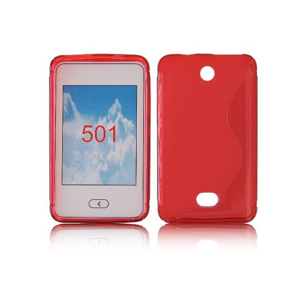 CUSTODIA GEL TPU SILICONE DOUBLE per NOKIA ASHA 501 COLORE ROSSO