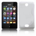 CUSTODIA GEL TPU SILICONE DOUBLE per NOKIA ASHA 501 COLORE BIANCO-TRASPARENTE