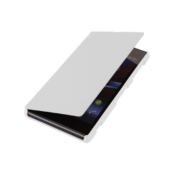 CUSTODIA FLIP ORIZZONTALE per SONY XPERIA Z1, C6902, C6903, C6906, C6943, L39H, HONAMI COLORE BIANCO