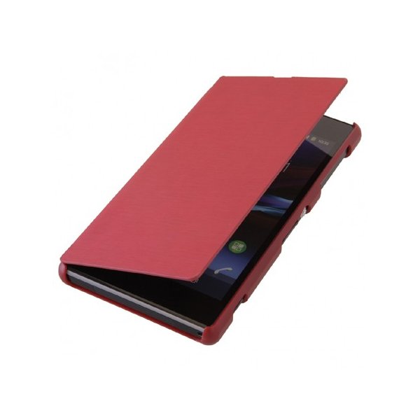 CUSTODIA FLIP ORIZZONTALE per SONY XPERIA Z1, C6902, C6903, C6906, C6943, L39H, HONAMI COLORE ROSSO