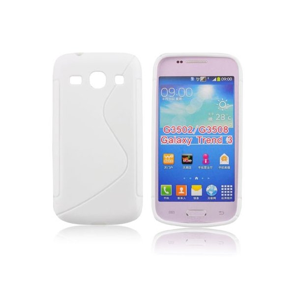 CUSTODIA GEL TPU SILICONE DOUBLE per SAMSUNG G3500 GALAXY CORE PLUS, G3502 GALAXY TREND 3 COLORE BIANCO