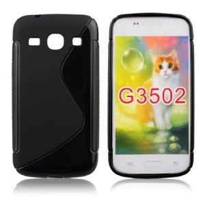 CUSTODIA GEL TPU SILICONE DOUBLE per SAMSUNG G3500 GALAXY CORE PLUS, G3502 GALAXY TREND 3 COLORE NERO