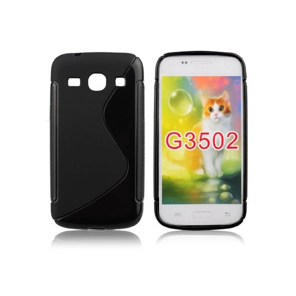 CUSTODIA GEL TPU SILICONE DOUBLE per SAMSUNG G3500 GALAXY CORE PLUS, G3502 GALAXY TREND 3 COLORE NERO