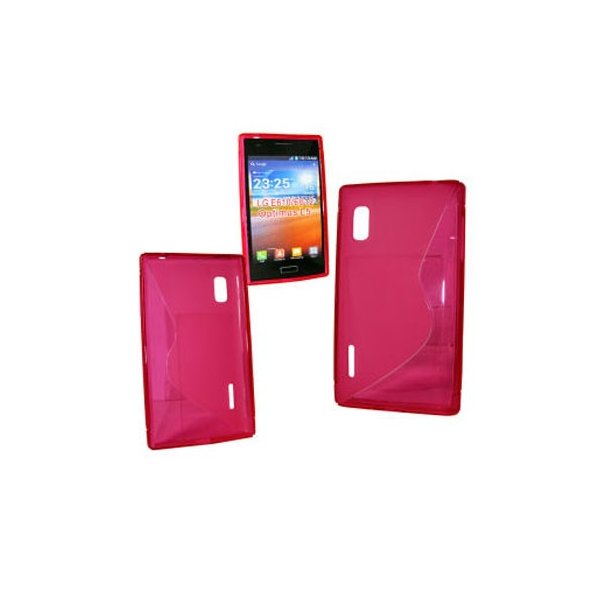 CUSTODIA GEL TPU SILICONE DOUBLE per LG E610 OPTIMUS L5, E612 COLORE ROSA