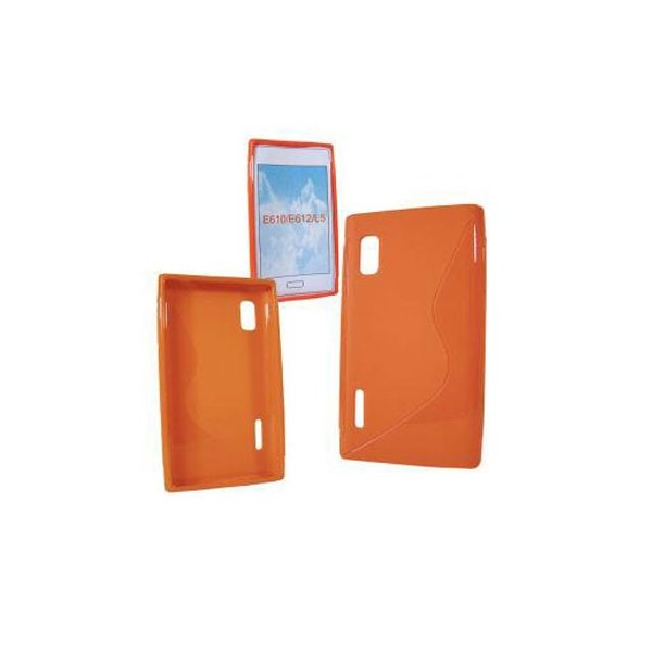 CUSTODIA GEL TPU SILICONE DOUBLE per LG E610 OPTIMUS L5, E612 COLORE ARANCIONE