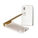 CUSTODIA FLIP VERTICALE SLIM PELLE per LG OPTIMUS L4 II, E440 COLORE BIANCO