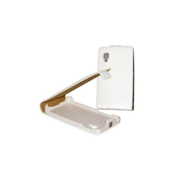 CUSTODIA FLIP VERTICALE SLIM PELLE per LG OPTIMUS L4 II, E440 COLORE BIANCO