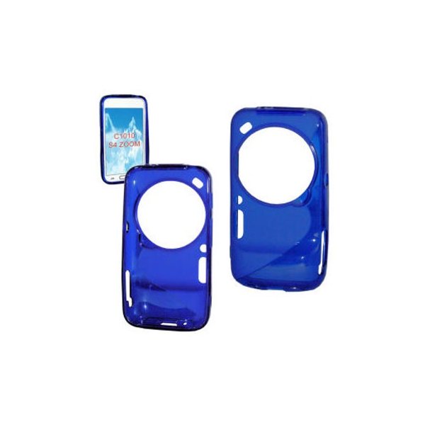 CUSTODIA GEL TPU SILICONE DOUBLE per SAMSUNG C1010 GALAXY S4 ZOOM, C101 COLORE BLU