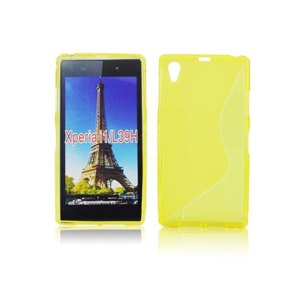 CUSTODIA GEL TPU SILICONE DOUBLE per SONY XPERIA Z1, L39H, C6902, C6903, C6906, C6943, HONAMI COLORE GIALLO