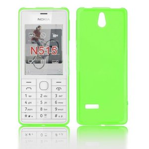 CUSTODIA GEL TPU SILICONE LUCIDA per NOKIA 515 COLORE VERDE