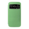 CUSTODIA FLIP COVER ORIZZONTALE CON FINESTRA IDENTIFICATIVO CHIAMANTE per SAMSUNG I9190 GALAXY S4 MINI COLORE VERDE