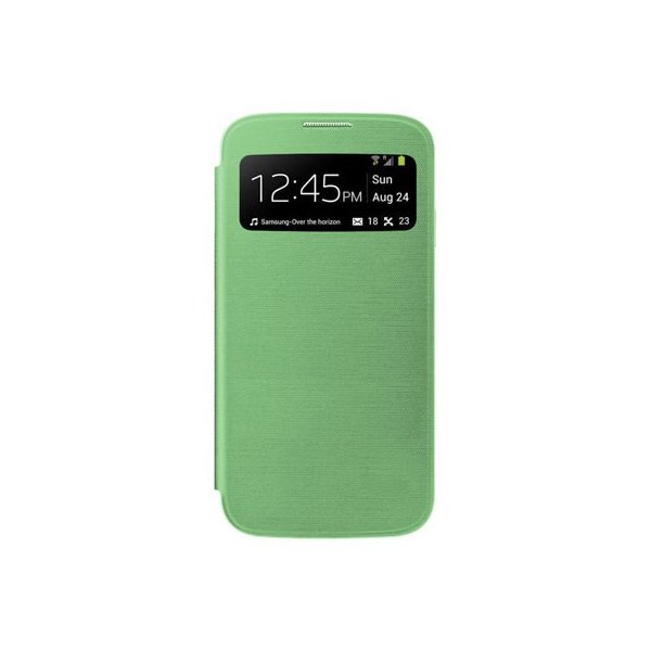 CUSTODIA FLIP COVER ORIZZONTALE CON FINESTRA IDENTIFICATIVO CHIAMANTE per SAMSUNG I9190 GALAXY S4 MINI COLORE VERDE