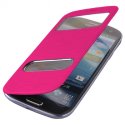 CUSTODIA FLIP ORIZZONTALE per SAMSUNG I9300 GALAXY S3 CON DOPPIA FINESTRA IDENTIFICATIVO CHIAMANTE ROSA