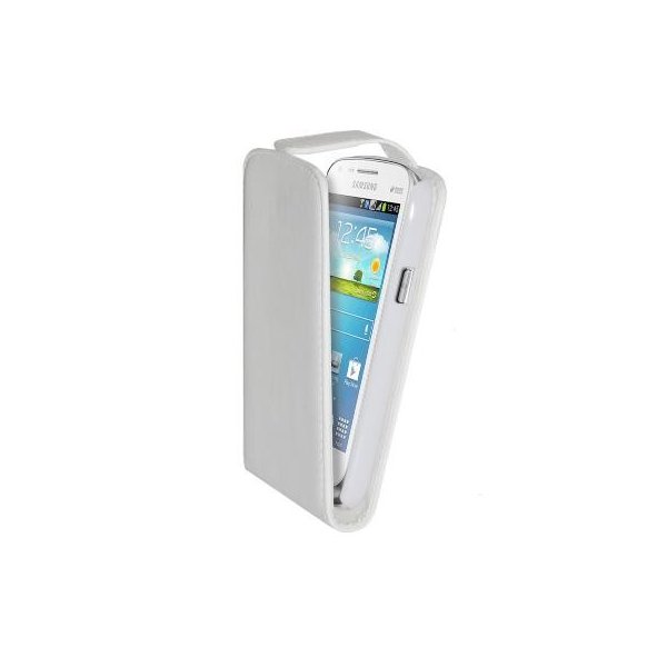 CUSTODIA FLIP VERTICALE PELLE per SAMSUNG I8260 GALAXY CORE, I8262 COLORE BIANCO