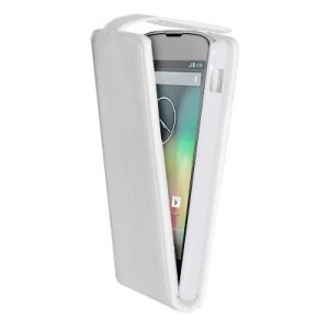 CUSTODIA per LG NEXUS 5 (D820) FLIP VERTICALE SIMILPELLE COLORE BIANCO