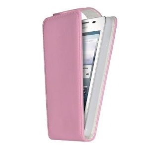 CUSTODIA FLIP VERTICALE PELLE per HUAWEI ASCEND G510, U8951 COLORE ROSA