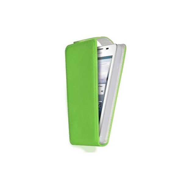 CUSTODIA FLIP VERTICALE PELLE per HUAWEI ASCEND G510, U8951 COLORE VERDE