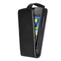 CUSTODIA VERTICALE FLIP PELLE per HUAWEI ASCEND Y210 COLORE NERO