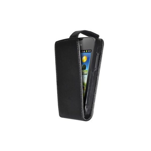 CUSTODIA VERTICALE FLIP PELLE per HUAWEI ASCEND Y210 COLORE NERO