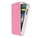 CUSTODIA FLIP VERTICALE PELLE per HUAWEI ASCEND Y300, U8833 COLORE ROSA