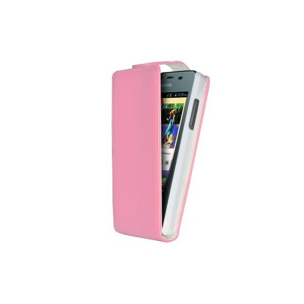 CUSTODIA FLIP VERTICALE PELLE per HUAWEI ASCEND Y300, U8833 COLORE ROSA