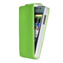 CUSTODIA FLIP VERTICALE PELLE per HUAWEI ASCEND Y300, U8833 COLORE VERDE