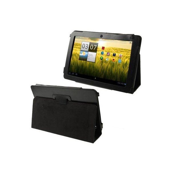 CUSTODIA BOOK PELLE per ACER ICONIA TAB A200, 10.1" POLLICI CON STAND COLORE NERO