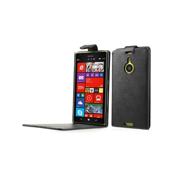 CUSTODIA FLIP VERTICALE PELLE per NOKIA LUMIA 1520 COLORE NERO