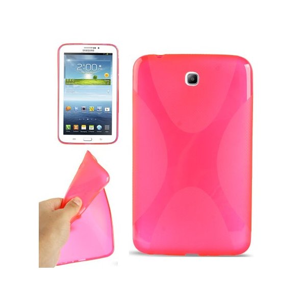 CUSTODIA GEL TPU SILICONE DOUBLE X-LINE per SAMSUNG P3200 GALAXY TAB 3 7.0, P3210 7" POLLICI COLORE ROSA